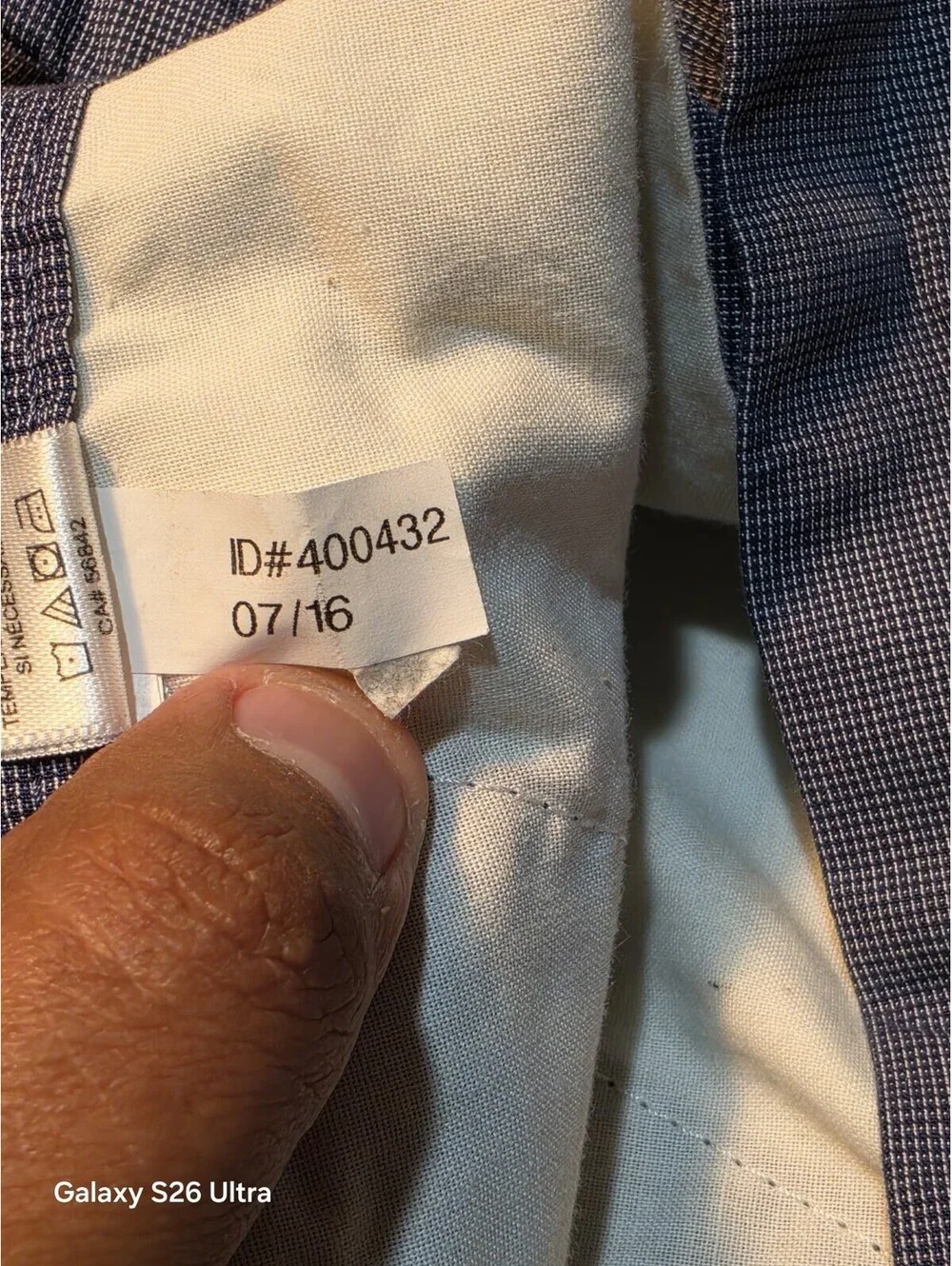 Express Slim Fit Men's Cotton Pants 33x30 Blue Checkered